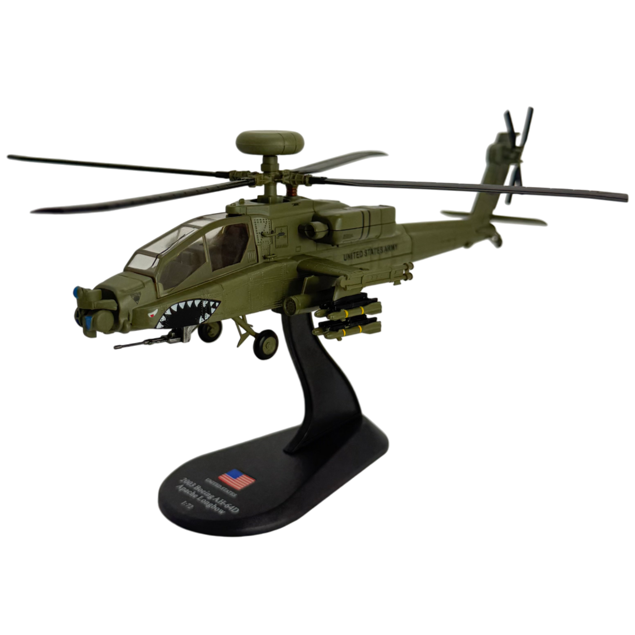 Boeing AH-64D Apache Longbow Model Helicopter - 1/72 Scale Diecast