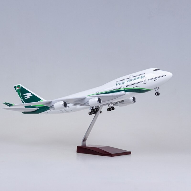 IRAQI AIR  LARGE PLANE MODEL ON STAND APX 1.5'  SOLID RESIN IRAQ AIRPLANE 